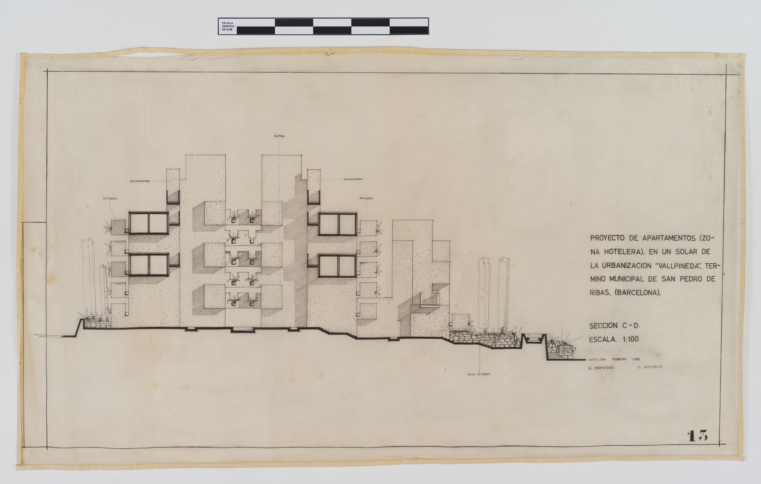 Bofill Taller De Arquitectura 1968 Kafka Sant Pere De Ribes Plan Section 01