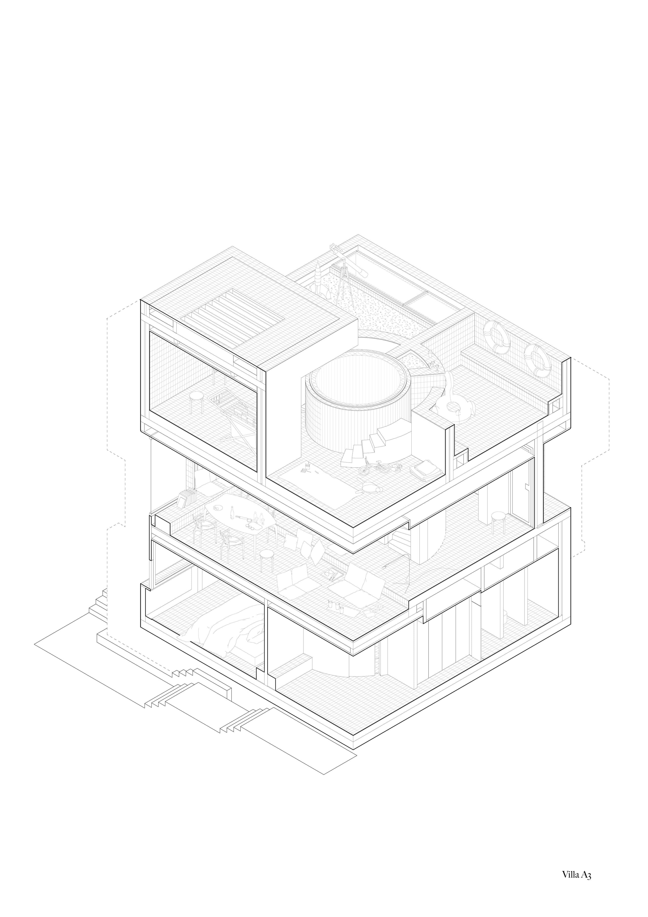 Bofill Taller De Arquitectura 2022 Life Gallery Villas And Apartments Dhërmi Plans Axonometric Catalogue Selection 03